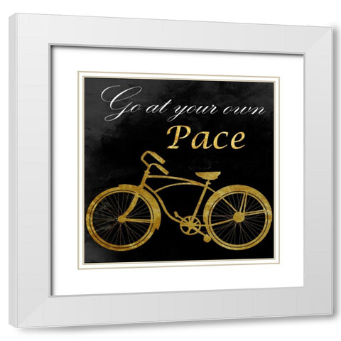 Gold Romance White Modern Wood Framed Art Print with Double Matting by Lewis, Sheldon