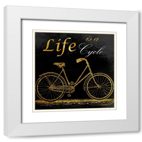 Black Pearl Romance White Modern Wood Framed Art Print with Double Matting by Lewis, Sheldon