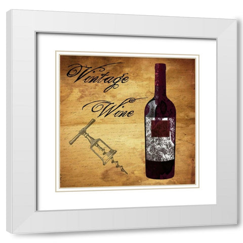 Vintage Wine White Modern Wood Framed Art Print with Double Matting by Lewis, Sheldon