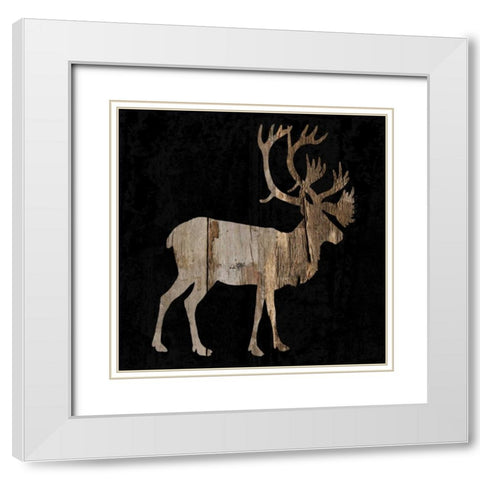 Huting Time Silhouette White Modern Wood Framed Art Print with Double Matting by Lewis, Sheldon