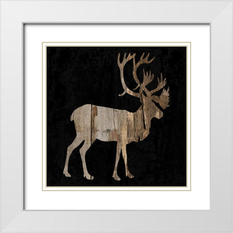 Huting Time Silhouette White Modern Wood Framed Art Print with Double Matting by Lewis, Sheldon