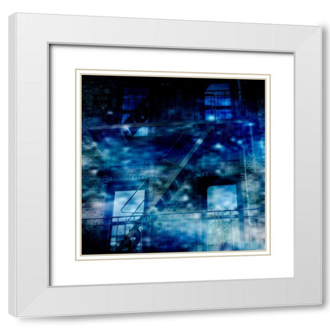 Midnight Blues White Modern Wood Framed Art Print with Double Matting by Lewis, Sheldon