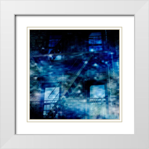 Midnight Blues White Modern Wood Framed Art Print with Double Matting by Lewis, Sheldon
