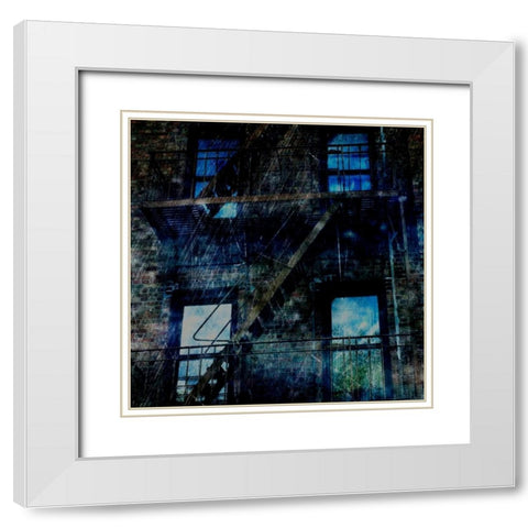 Brooklyn Blues White Modern Wood Framed Art Print with Double Matting by Lewis, Sheldon