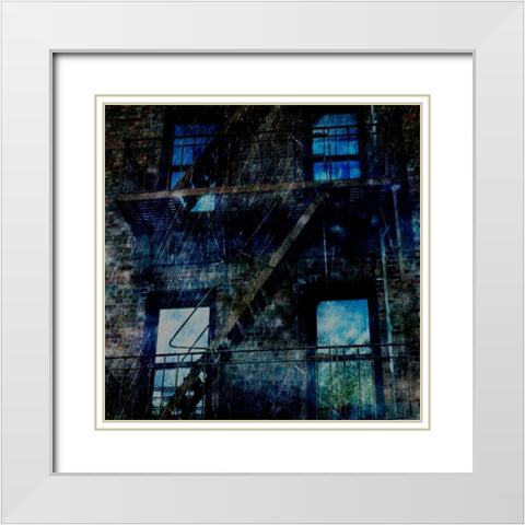 Brooklyn Blues White Modern Wood Framed Art Print with Double Matting by Lewis, Sheldon