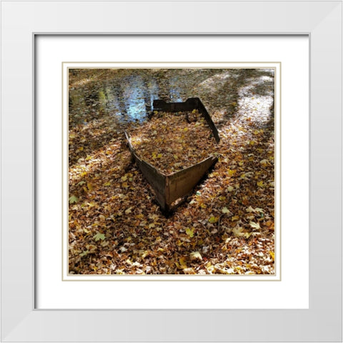 Little Stream White Modern Wood Framed Art Print with Double Matting by Lewis, Sheldon