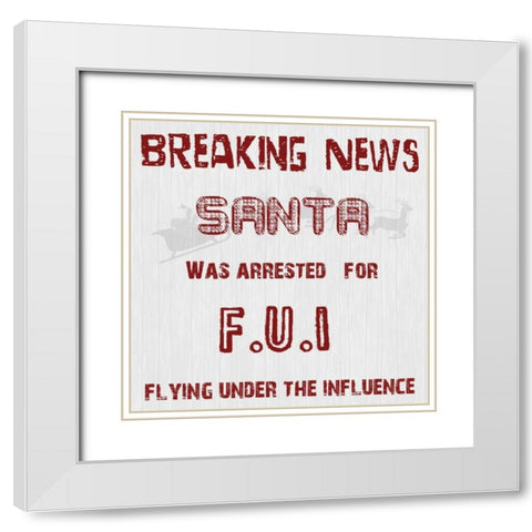 Santas FUI White Modern Wood Framed Art Print with Double Matting by Lewis, Sheldon