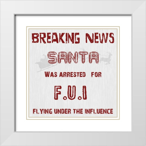 Santas FUI White Modern Wood Framed Art Print with Double Matting by Lewis, Sheldon