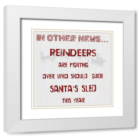 In Other News White Modern Wood Framed Art Print with Double Matting by Lewis, Sheldon