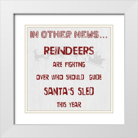 In Other News White Modern Wood Framed Art Print with Double Matting by Lewis, Sheldon