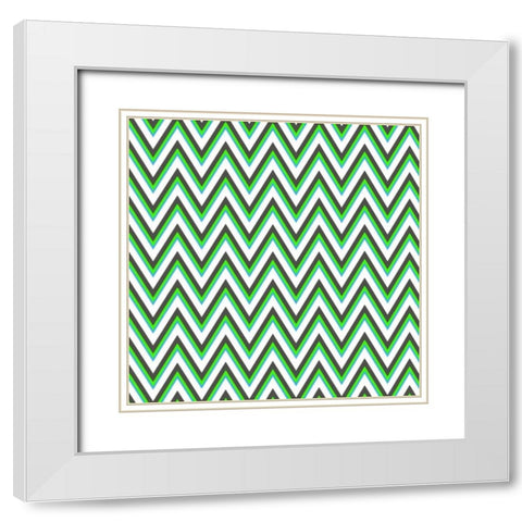Chevron 1 White Modern Wood Framed Art Print with Double Matting by Lewis, Sheldon