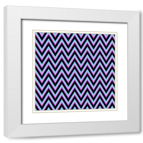 Chevron 2 White Modern Wood Framed Art Print with Double Matting by Lewis, Sheldon