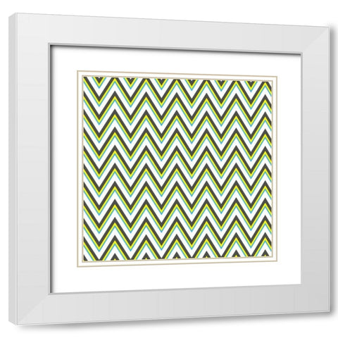Chevron 3 White Modern Wood Framed Art Print with Double Matting by Lewis, Sheldon