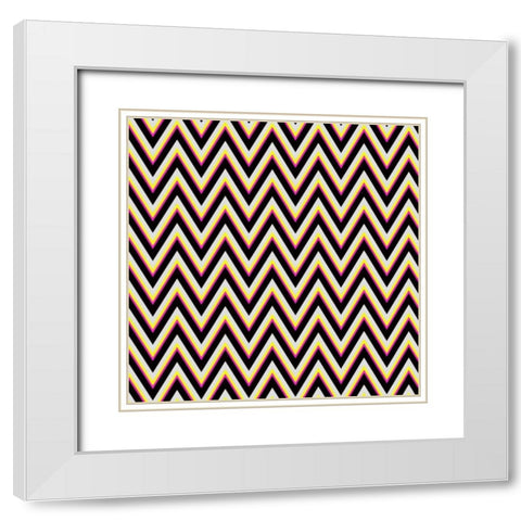 Chevron 4 White Modern Wood Framed Art Print with Double Matting by Lewis, Sheldon
