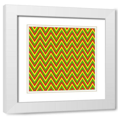 Chevron 5 White Modern Wood Framed Art Print with Double Matting by Lewis, Sheldon