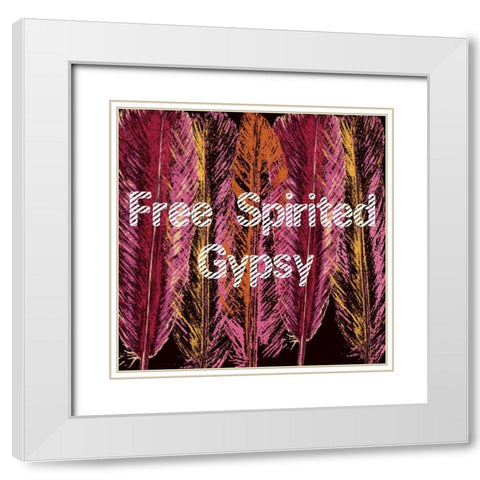 Free Spirited Gypsy White Modern Wood Framed Art Print with Double Matting by Lewis, Sheldon