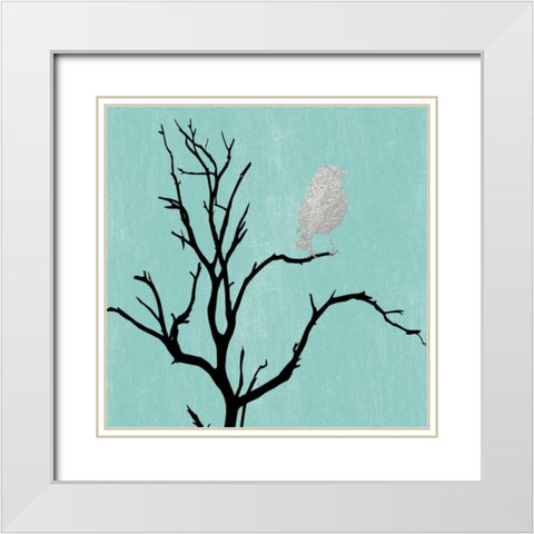 Contemporary Bird 2 White Modern Wood Framed Art Print with Double Matting by Lewis, Sheldon