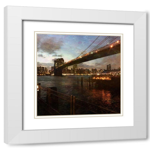 New York Magic White Modern Wood Framed Art Print with Double Matting by Lewis, Sheldon