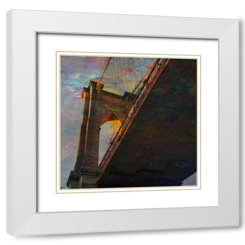 Magic Under The BKLN BRDG White Modern Wood Framed Art Print with Double Matting by Lewis, Sheldon