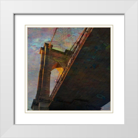 Magic Under The BKLN BRDG White Modern Wood Framed Art Print with Double Matting by Lewis, Sheldon