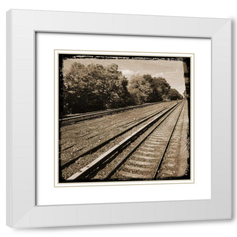 Vintage RailWay White Modern Wood Framed Art Print with Double Matting by Lewis, Sheldon
