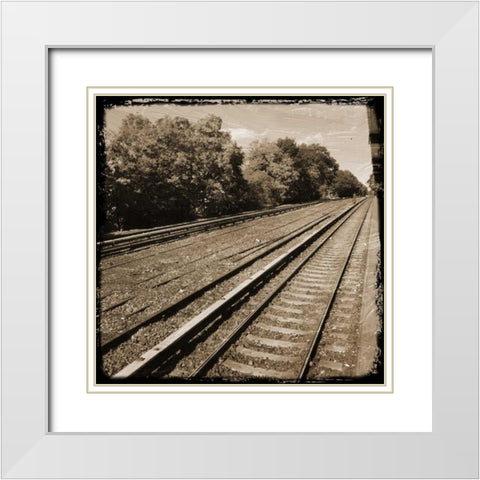 Vintage RailWay White Modern Wood Framed Art Print with Double Matting by Lewis, Sheldon