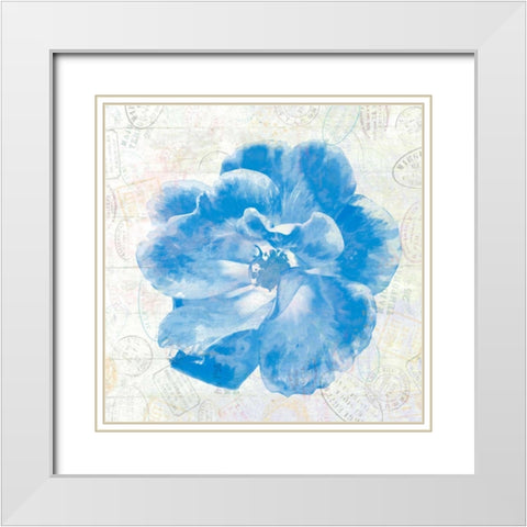 Floral Travel White Modern Wood Framed Art Print with Double Matting by Lewis, Sheldon