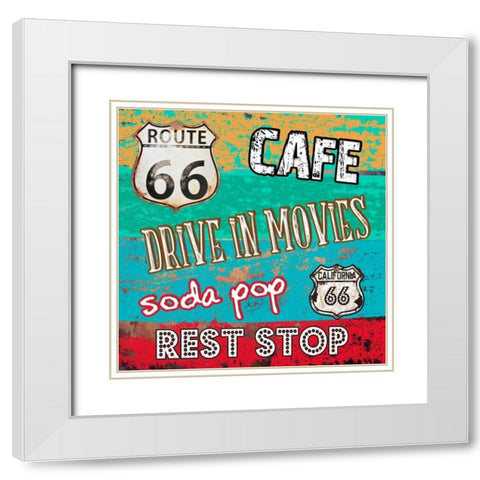 Route 66 Luxuries White Modern Wood Framed Art Print with Double Matting by Lewis, Sheldon