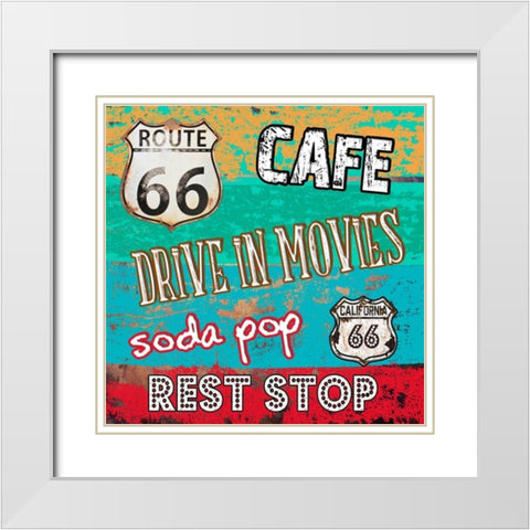 Route 66 Luxuries White Modern Wood Framed Art Print with Double Matting by Lewis, Sheldon