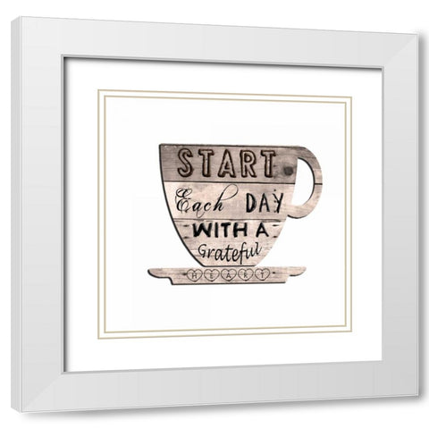 Cup Of Coffee White Modern Wood Framed Art Print with Double Matting by Lewis, Sheldon