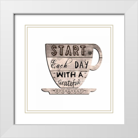 Cup Of Coffee White Modern Wood Framed Art Print with Double Matting by Lewis, Sheldon