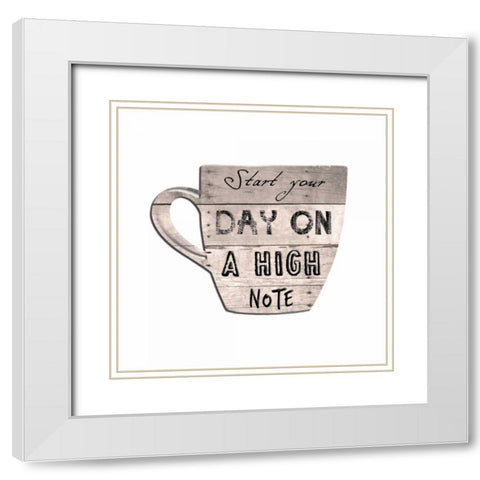 High Note Coffee White Modern Wood Framed Art Print with Double Matting by Lewis, Sheldon