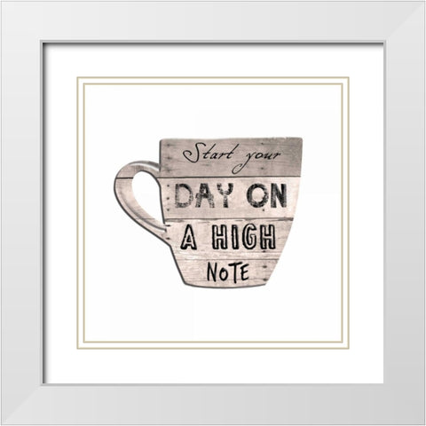 High Note Coffee White Modern Wood Framed Art Print with Double Matting by Lewis, Sheldon