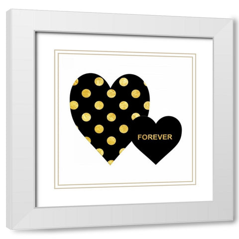 One Love Forever White Modern Wood Framed Art Print with Double Matting by Lewis, Sheldon