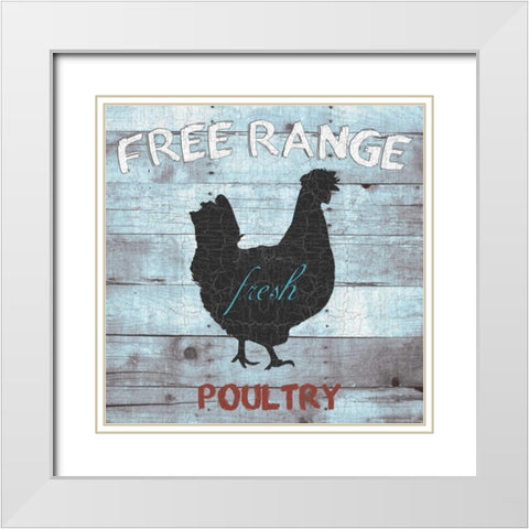 Free Range Poultry White Modern Wood Framed Art Print with Double Matting by Lewis, Sheldon