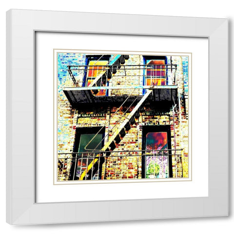 Colorful Life Brooklyn White Modern Wood Framed Art Print with Double Matting by Lewis, Sheldon