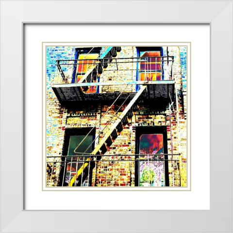 Colorful Life Brooklyn White Modern Wood Framed Art Print with Double Matting by Lewis, Sheldon