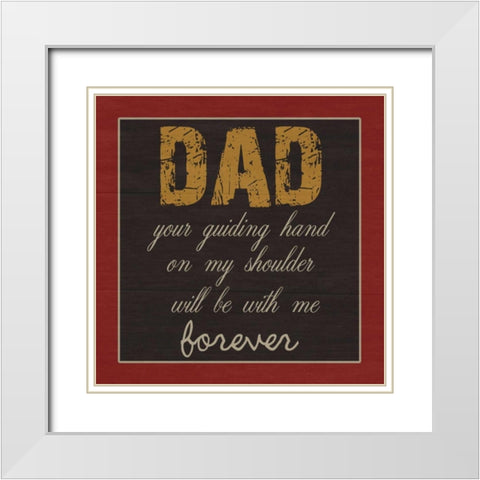 Dear DaD White Modern Wood Framed Art Print with Double Matting by Lewis, Sheldon