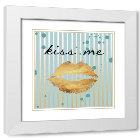 Kiss White Modern Wood Framed Art Print with Double Matting by Lewis, Sheldon