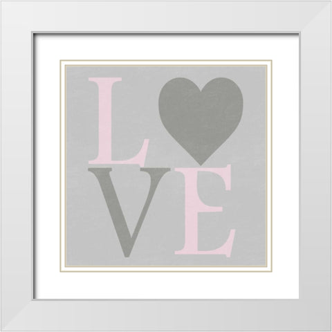 Love From The Heart 1 White Modern Wood Framed Art Print with Double Matting by Lewis, Sheldon