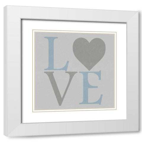 Love From The Heart 2 White Modern Wood Framed Art Print with Double Matting by Lewis, Sheldon