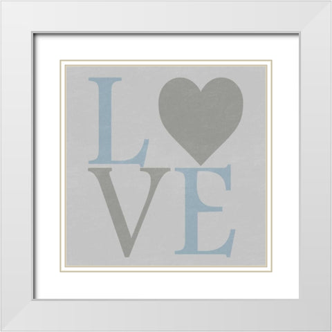 Love From The Heart 2 White Modern Wood Framed Art Print with Double Matting by Lewis, Sheldon
