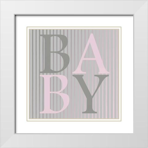 Baby Pink White Modern Wood Framed Art Print with Double Matting by Lewis, Sheldon
