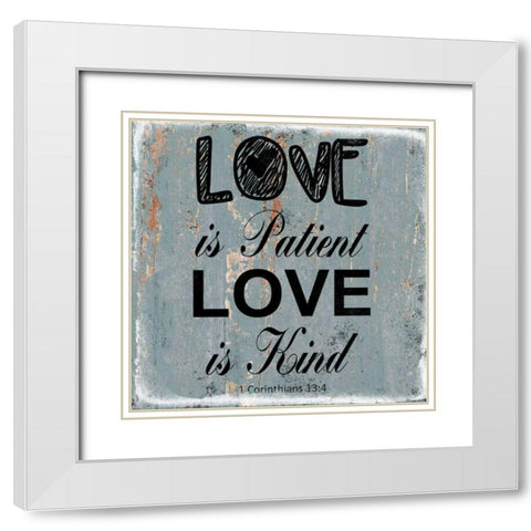 1 Corinthians White Modern Wood Framed Art Print with Double Matting by Lewis, Sheldon