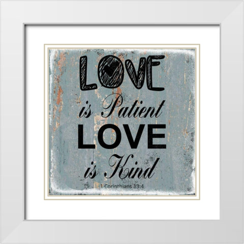 1 Corinthians White Modern Wood Framed Art Print with Double Matting by Lewis, Sheldon