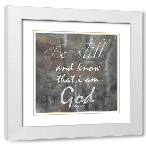 Be Still White Modern Wood Framed Art Print with Double Matting by Lewis, Sheldon