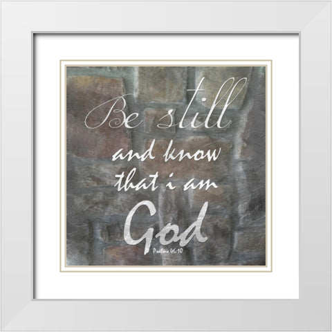 Be Still White Modern Wood Framed Art Print with Double Matting by Lewis, Sheldon