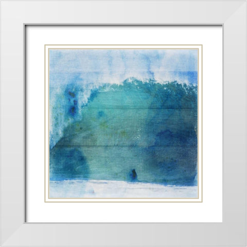 Ocean Wave On Wood 1 White Modern Wood Framed Art Print with Double Matting by Lewis, Sheldon
