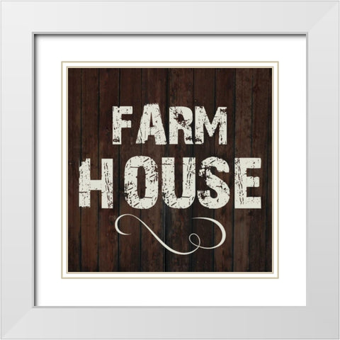 Farm House White Modern Wood Framed Art Print with Double Matting by Lewis, Sheldon