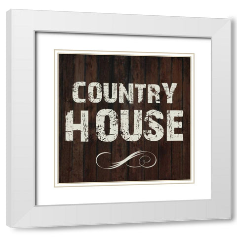 Country House White Modern Wood Framed Art Print with Double Matting by Lewis, Sheldon
